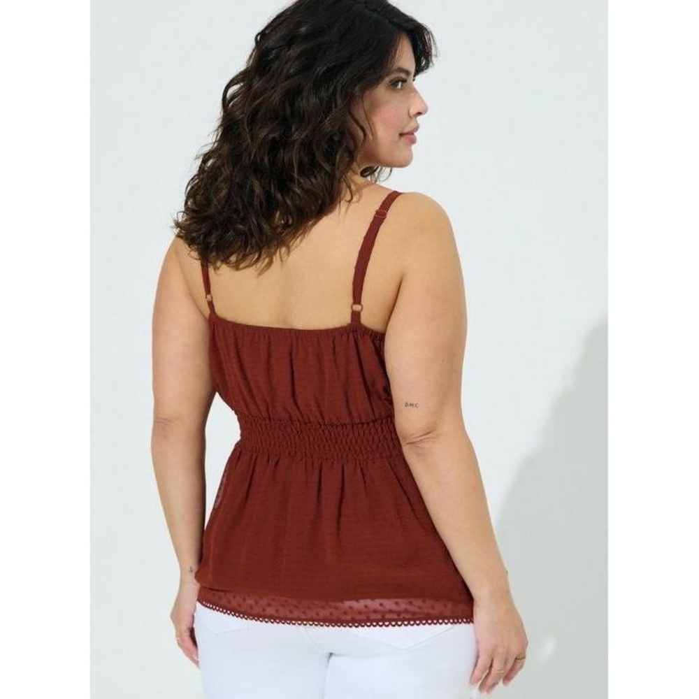 NWT Torrid Peplum Clip Dot Shirred Bust Lace Trim Top 4X - Picture 4 of 13